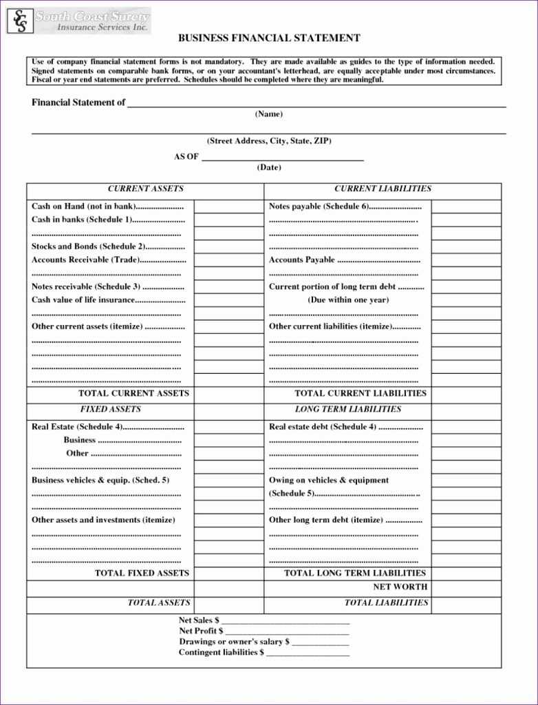 Financial Statement Template For Small Business – Midi-box.com