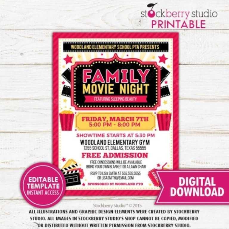 Family Movie Night Flyer Church Movie Event School Fundraiser – Etsy ...