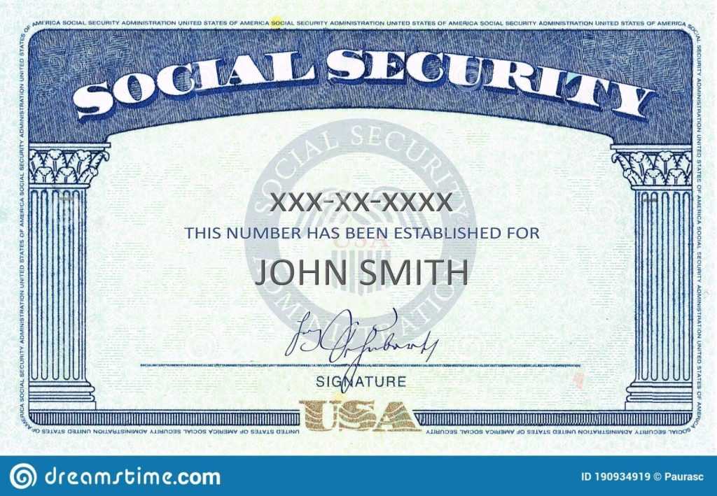 Social Security Card Template