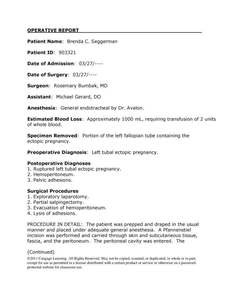 Operative Report Template For Nih Biosketch Template Word